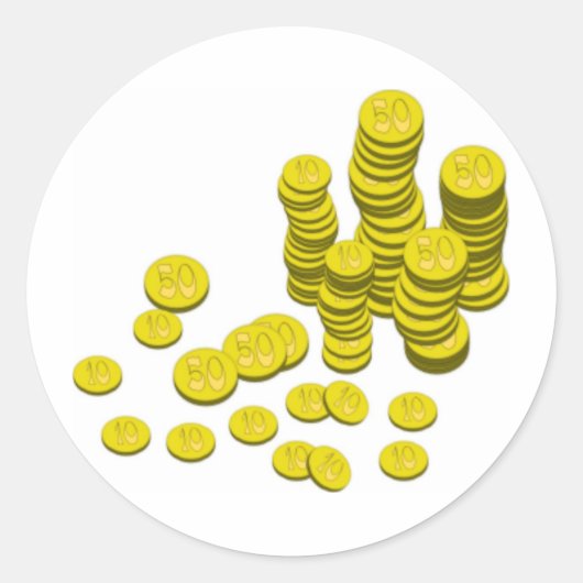 Goudmunten Ronde Sticker (Voorkant)