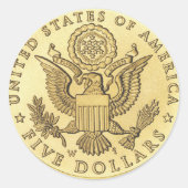 Goudmunten Ronde Sticker (Voorkant)