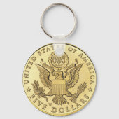 Goudmunten Sleutelhanger (Voorkant)