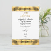 Goudmuziek 50ste trouwdag kaart (Staand voorkant)