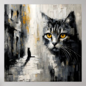 Goudogige kat kunstposter poster (Voorkant)