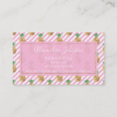 Goudolie anananas en roze en witte strepen visitekaartje (Achterkant)