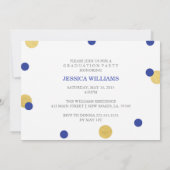 Goudolie Confetti Graduation Invitations | marine Kaart (Achterkant)