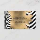 Goudolie geborsteld | Achtergrond Stripes Wave Visitekaartje (Achterkant)