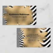 Goudolie geborsteld | Achtergrond Stripes Wave Visitekaartje (Voorkant / Achterkant)