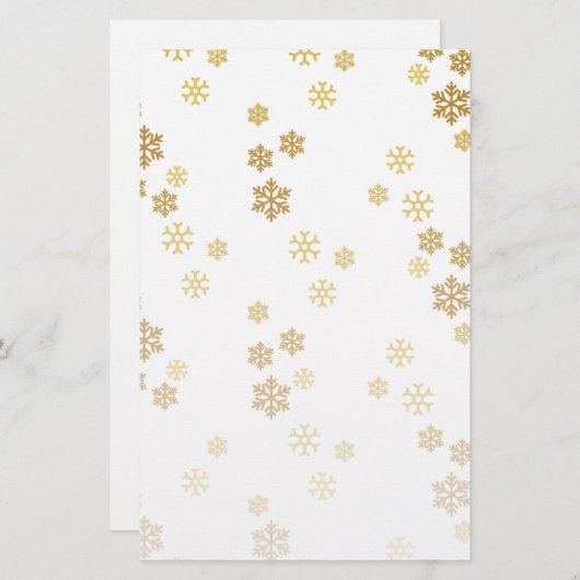 goudolie - Sneeuwvlokken Briefpapier (Voorkant / Achterkant)