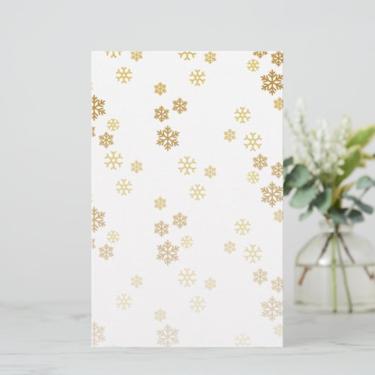 goudolie - Sneeuwvlokken Briefpapier (Staand voorkant)