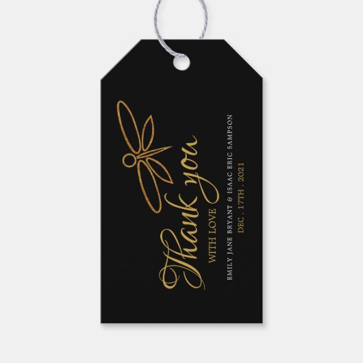  goudolieramp met het huwelijk cadeaulabel (Voorkant)