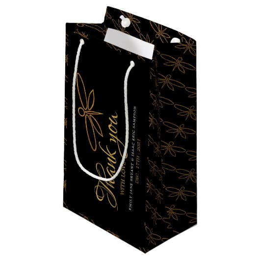  goudolieramp met het huwelijk klein cadeauzakje (Voorkant Gekanteld)