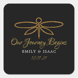  goudolieramp vierkante sticker