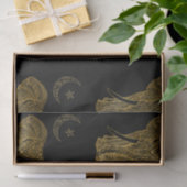 Goudolifant op zwart achtergrondpapier tissuepapier (Geschenk)