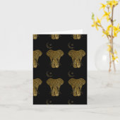 Goudolifant op zwarte achtergrond-cadeaukaart kaart (Gele Bloem)