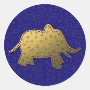 goudolifant ronde sticker