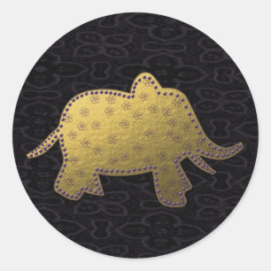 goudolifant ronde sticker