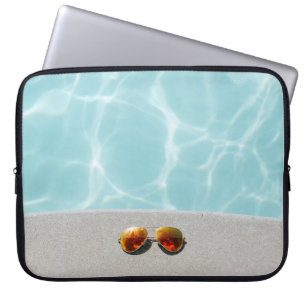 Goudomvormde oranje lens Aviatorachtige zonnebrill Laptop Sleeve