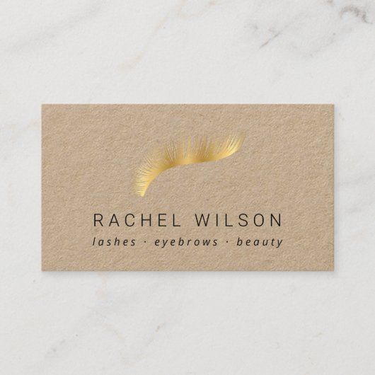 Goudoogas Rustic kraft makeup artiest lash Visitekaartje (Voorkant)