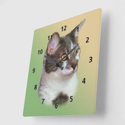 Goudoogkat Vierkante Klok (Hoek)