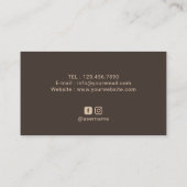  goudpaarden Typografie Elegant Brown Visitekaartje (Achterkant)