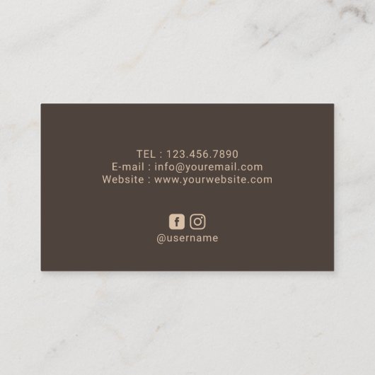  goudpaarden Typografie Elegant Brown Visitekaartje (Achterkant)