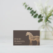  goudpaarden Typografie Elegant Brown Visitekaartje (Staand voorkant)
