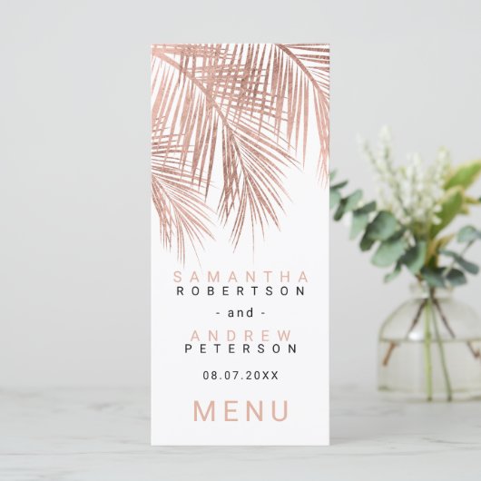 Goudpalm met goudpalm van roos menu (Staand voorkant)