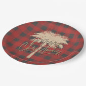Goudpalm Red Buffalo met kerstmis Papieren Bordje (Gekanteld)