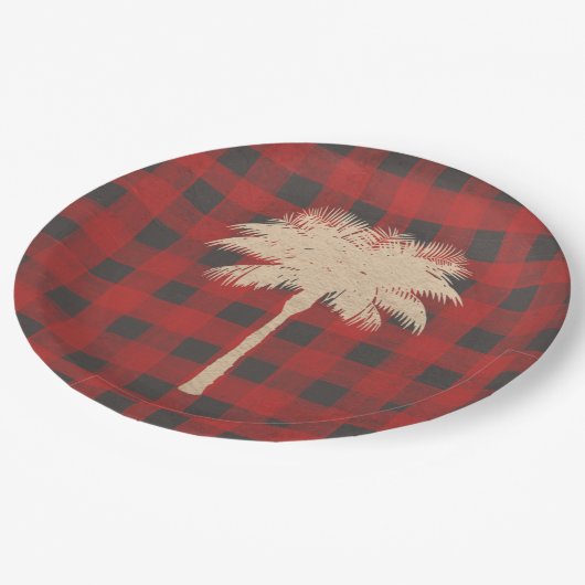 Goudpalm Red Buffalo met kerstmis Papieren Bordje (Gekanteld)