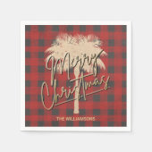 Goudpalm Red Buffalo met kerstmis Servet (Voorkant)