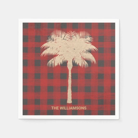 Goudpalm rode buffelplaat servet (Voorkant)