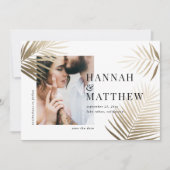 Goudpalmblad met uitzondering van de datum waarop  save the date (Voorkant)