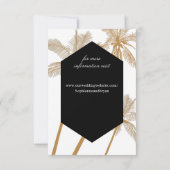 Goudpalmbomen verfijnde trouwrsvp kaart (Achterkant)