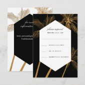 Goudpalmbomen verfijnde trouwrsvp kaart (Voorkant / Achterkant)