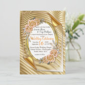 Goudpapier met legante Rozen Kaart (Staand voorkant)