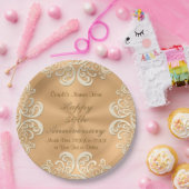 Goudpapier van 50e Jubileum, Borden Papieren Bordje (Feest)