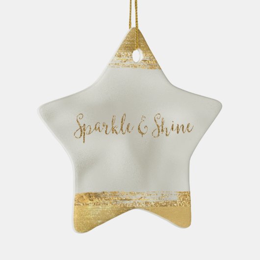 Goudparelwitte vlek keramisch ornament (Rechts)