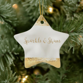 Goudparelwitte vlek keramisch ornament