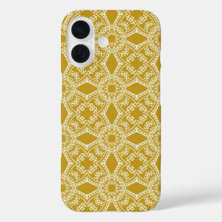 goudpatroon-damast iPhone 16 hoesje