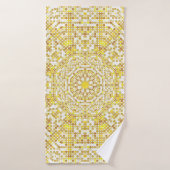 Goudpatroontextuur met gouden mozaïeken in de door badhanddoek (Badhanddoek)