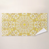 Goudpatroontextuur met gouden mozaïeken in de door badhanddoek (Badhanddoek)