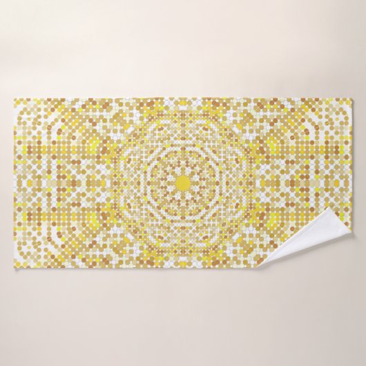 Goudpatroontextuur met gouden mozaïeken in de door badhanddoek (Badhanddoek)