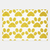 Goudpaw printpatronen Golden White Cute Glittery Inpakpapier Vel (Voorkant 3)
