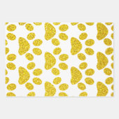Goudpaw printpatronen Golden White Cute Glittery Inpakpapier Vel (Voorkant 2)