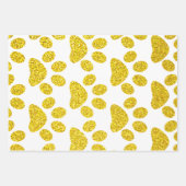 Goudpaw printpatronen Golden White Cute Glittery Inpakpapier Vel (Voorkant)