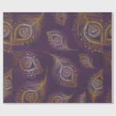 Goudpekveren tegen violette achtergrond cadeaupapier (Vlak)