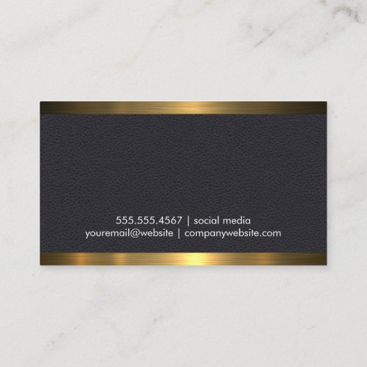 Goudpenseelkleurige goudblaasjes | Metaal Visitekaartje (Achterkant)