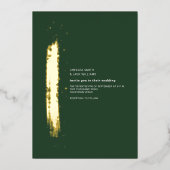 Goudpenseelpenseel Emerald Minimalist Weddenschap Folie Uitnodiging (Voorkant)