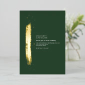 Goudpenseelpenseel Emerald Minimalist Weddenschap Folie Uitnodiging (Staand Voorkant)