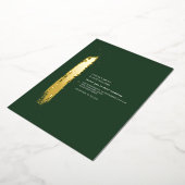 Goudpenseelpenseel Emerald Minimalist Weddenschap Folie Uitnodiging (Gedraaid)