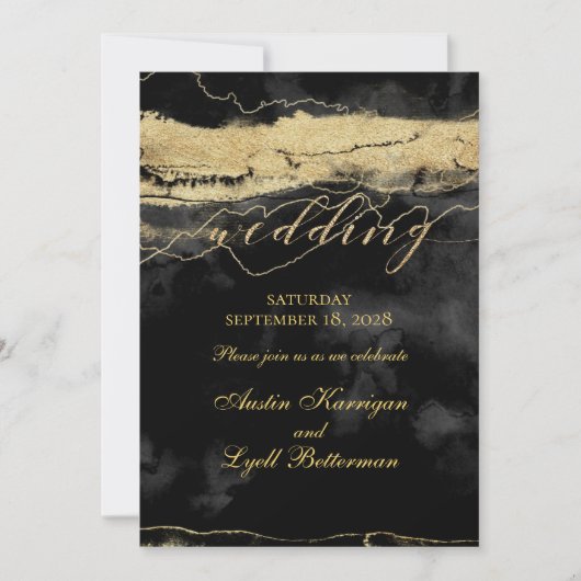 Goudpenseelstreken op het zwarte Velvet moderne hu Kaart (Voorkant)