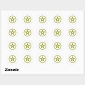goudpentakel ronde sticker (Vel)